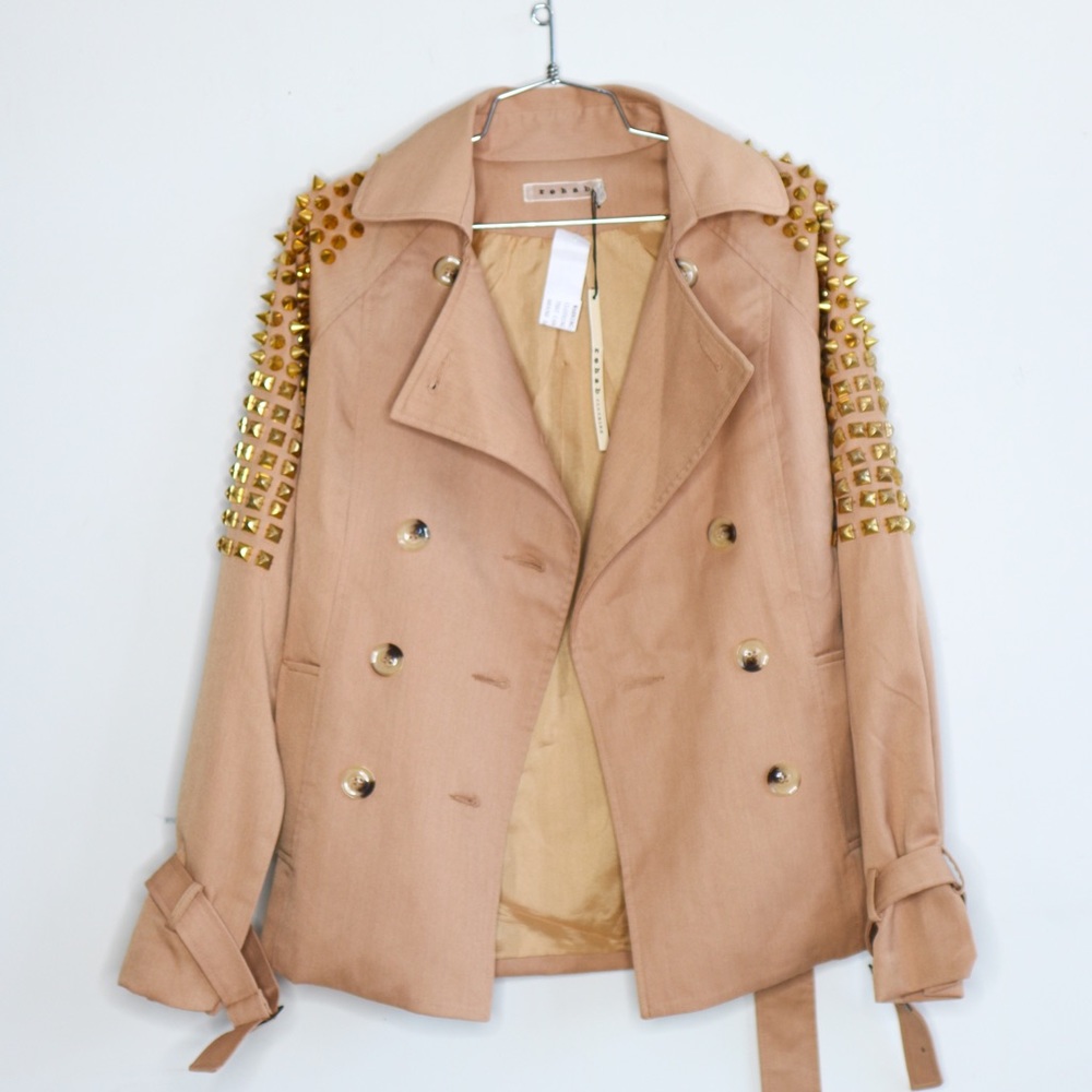 Studded beige blazer jacket NWT Rehab